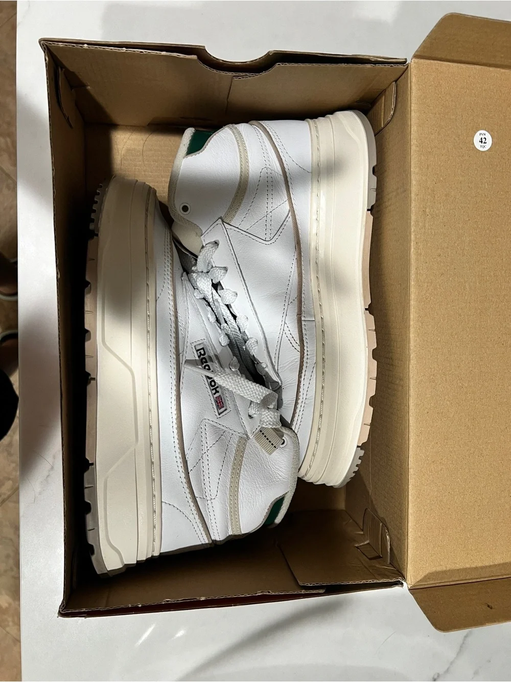 Reebok Classic Club C Geo Mid White/Green Sneakers